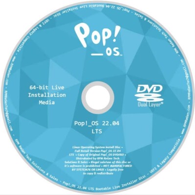 Pop!_OS 22 PC Installation Disc: BOOTABLE POP OS LTS DVD RELEASE - GAMING LINUX 