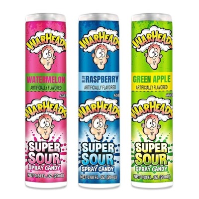 Warheads Super Sour Spray Candy, Assorted Fruit Flavors, (3 Pack)