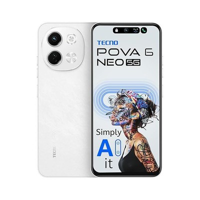 TECNO POVA 6 NEO (8GB+256GB) White 6nm D6300 Advanced AI Features Global Version
