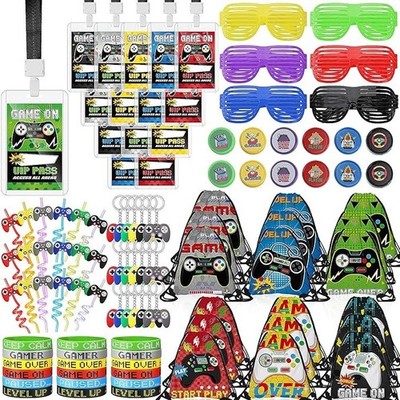 Video Game Party Favors, Gamer Birthday Supply for Boys - VIP Pass Straw