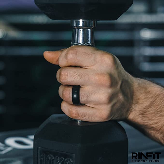 Rinfit Silicone Wedding Ring for Men - Step Edge Collection. Soft rubber bands
