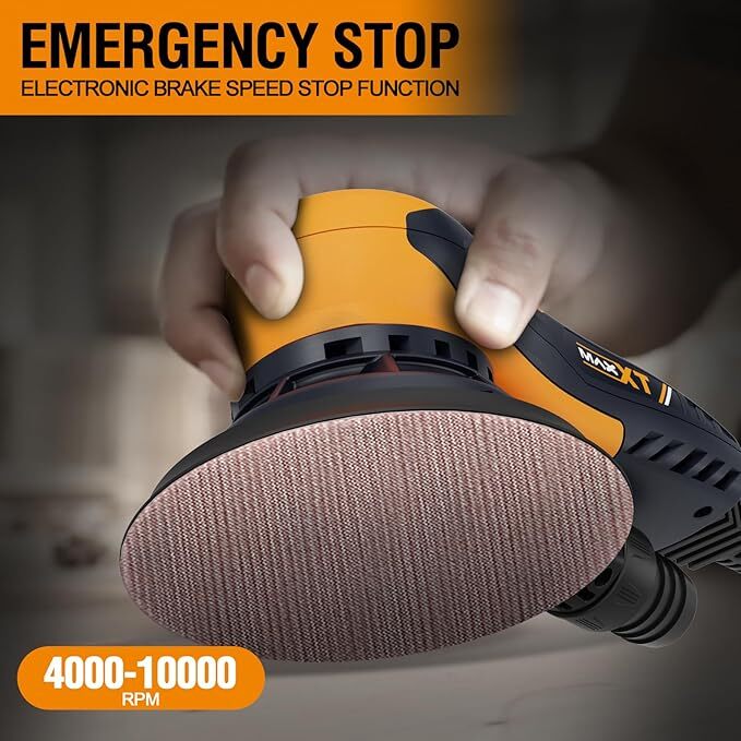 MAXXT Electric 5mm Random Orbital Sander with Tool Case and Brushless Motor