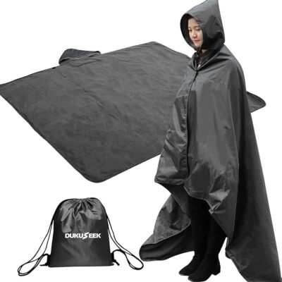 Camping Stadium Wearable Blanket, 79x56'' Waterproof Outdoor Fleece Blanket