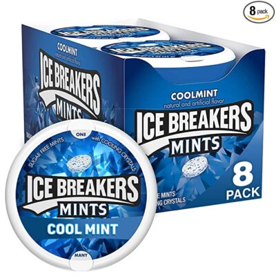 ICE BREAKERS Sugar Free Mints, Cool-mint, 1.5 Ounce ( Pack of 8 )