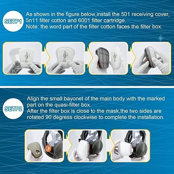15 in1 Suit Painting Spray Same Fit 6800 Gas Mask Full Face Facepiece Respirator