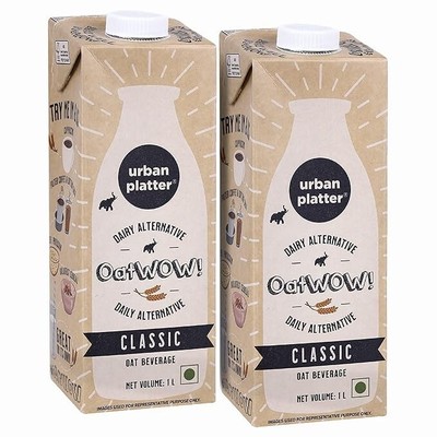 Urban Platter Oat WOW Daily Classic Oat Beverage Plant Based Milk 1 L Pack Of 2
