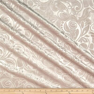Brocade Scroll Velvet Fabric, Ideal Embossed Material for Upholstery Tablecloths