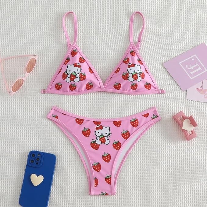 ☆人気☆【OPEN YY】☆OPEN YY x HELLO KITTY BIKINI 3 PIECE☆ OPEN YY] HELLO KITTY X YY BIKINI 3 PIECE SET