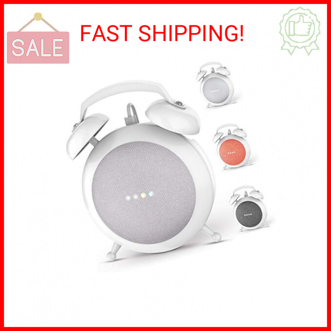 Google Home Mini Stand Holder, Retro Alarm Clock Stand Mount Base Protective Cas