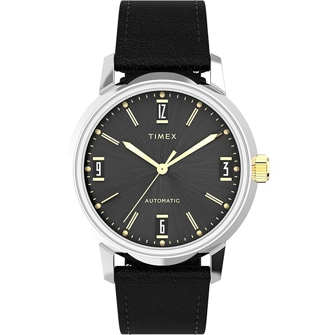 Pre-owned Timex Marlin Men Black Round Dial Analog Watch - Tw2w33900u9