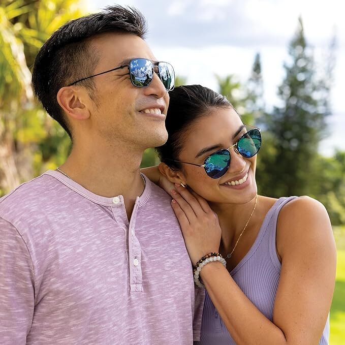 Pre-owned Maui Jim Men's And Women's Beaches Polarized Aviator Sunglasses Mj541 2m Black In Gray