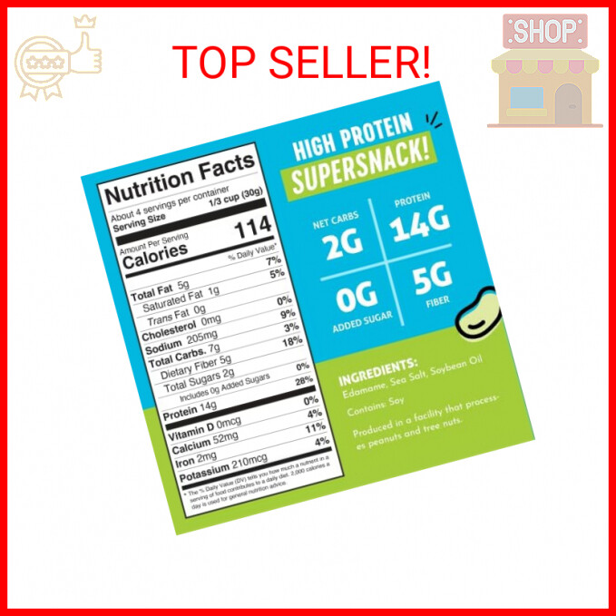 The Only Bean - Crunchy Roasted Edamame Beans (Sea Salt) - Keto Snacks (2g Net)