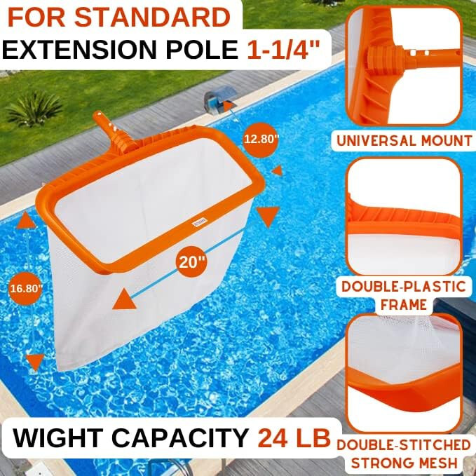 Pool Special Leaf Rake Skimmer for Swimming Pool Cleaning Heavy Duty 20 Easy Sco