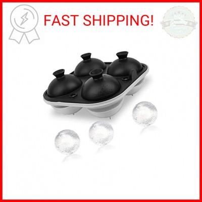 Samuelworld Large Ice Ball Maker with Lid, 4 x 2.5 Inch Ice Balls - BPA Free, Ea