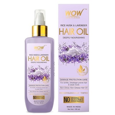 WOW Skin Science Rice Hair Oil for Non Sticky & Non Greasy | Frizzy | Dry Hair -