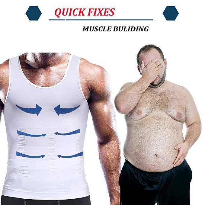 Mens 1/5 Pack Body Shaper Slimming Tummy Vest Thermal Compression Shirt Tank Top