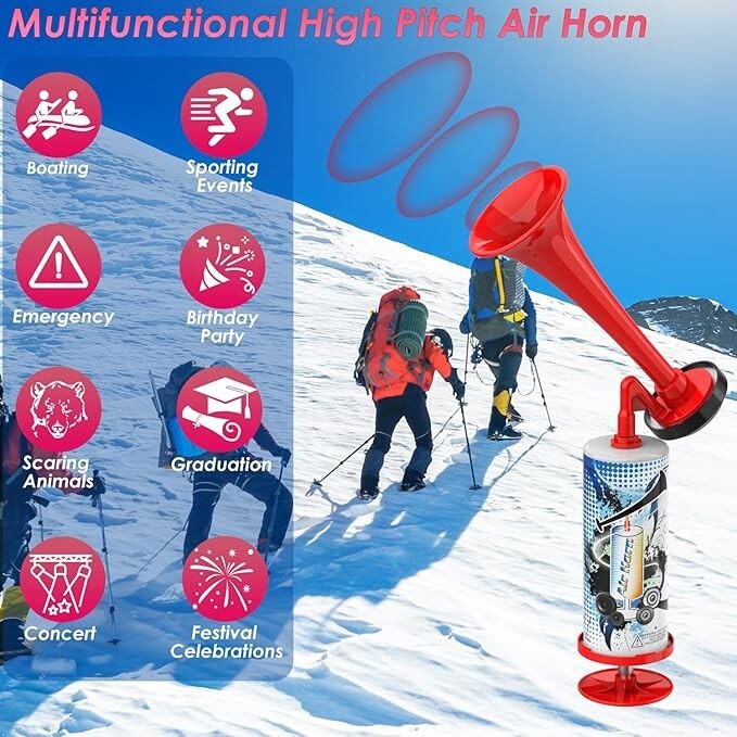 12 '' Air Horn Pump Hand Push Loud Noise Maker for Parties Sports Events Prank