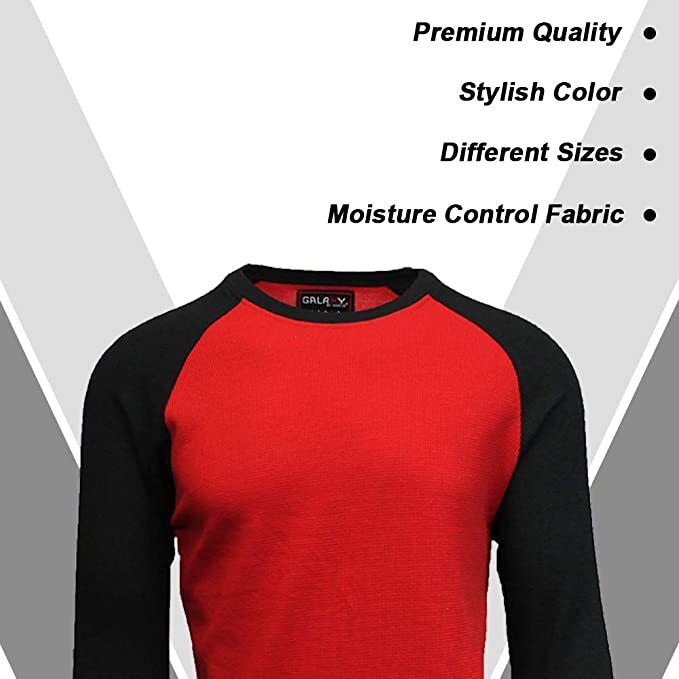 Men's Long Sleeve Waffle-Knit Raglan Thermal Shirts ( Size S-5XL ) NWT FREE SHIP