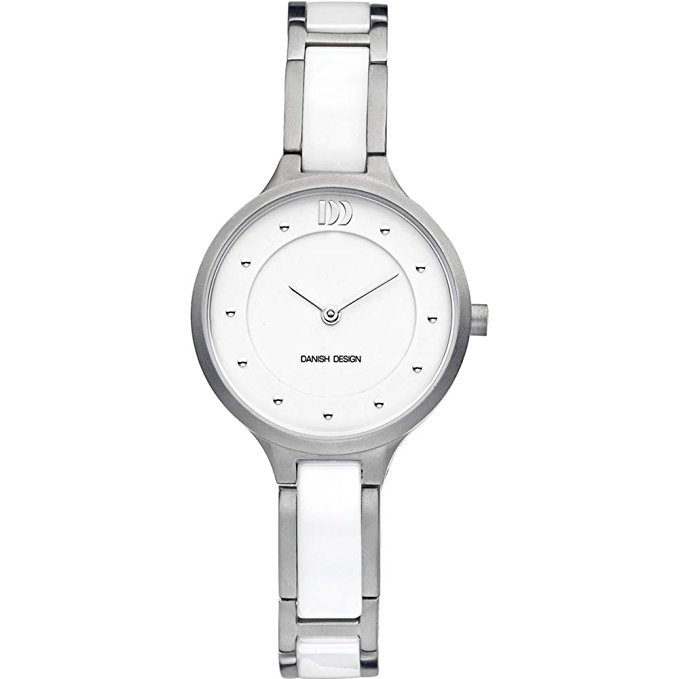 Pre-owned Danish Design Iv62q941 White Dial Titanium/ceramic Quartz Classic Women's Watch