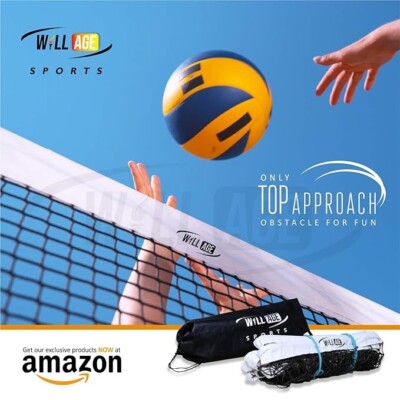 HRNBLL | Nylon Volleyball Net, 33x3.3ft Waterproof In/Outdoor Professional, 1 Pc
