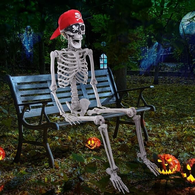 Halloween Decorations - 5 Ft Placeable Halloween Skeleton - Full
