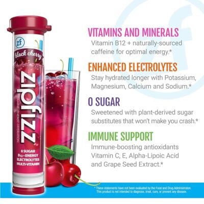 Zipfizz Energy Hydration Drink Mix - Mixed or Single Flavor - 10/15/20/30 Tubes