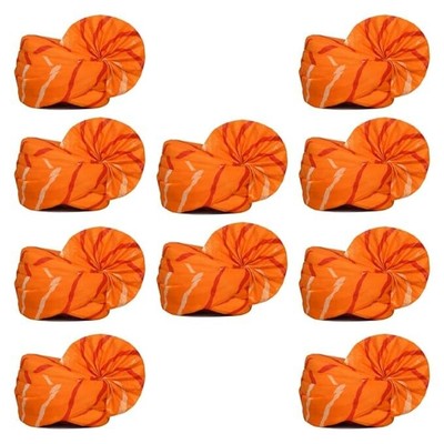 Safa Pagdi for Pooja Traditional Saffron Turban Religious Wedding Party Groom ag