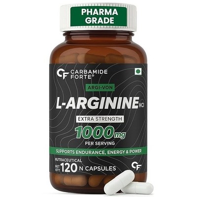 Carbamide Forte L-Arginine, Creatine 1000mg Supplement Veg Capsules 120 Count