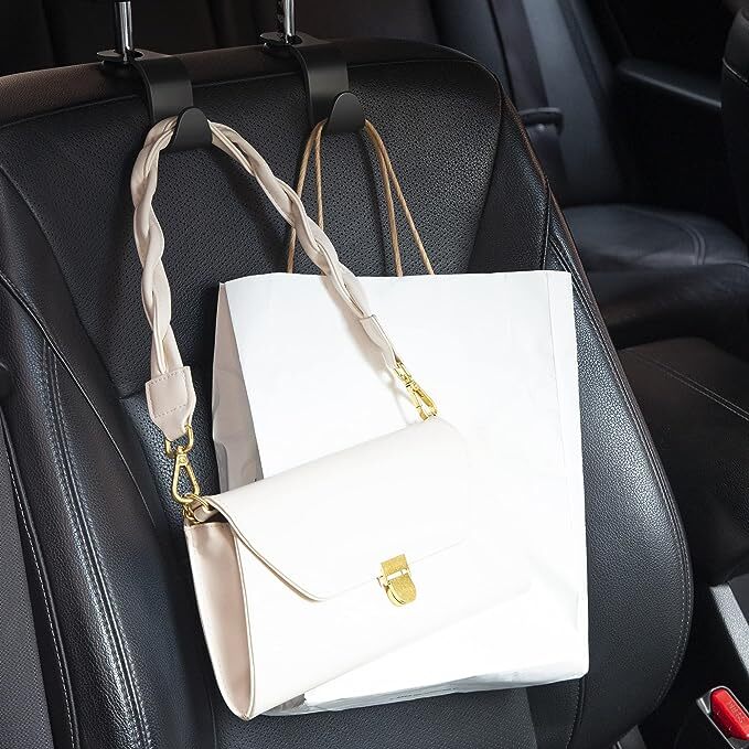 4 Pack Durable Car Seat Headrest Hooks Organizer Universal Hanger Holder Hooks