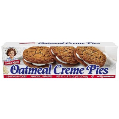 Little Debbie Oatmeal Creme Pies, 12 Individually Wrapped creme pies, 16.2 Pack