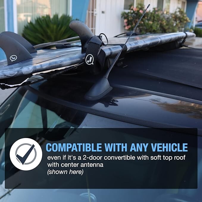 Ho Stevie! Surfboard Car Roof Rack Padded System ( Holds Up to 3 Board