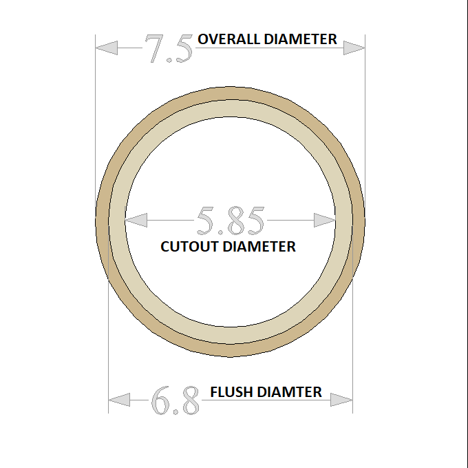 Flush Mount 6.5 inch Speaker Rings MDF GP Car Audio Mounting Spacer 1 Pair