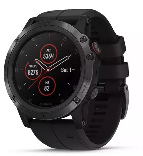 Garmin fenix 5X Plus 51mm O2 Sapphire Multisport GPS Watch Black/Black Band