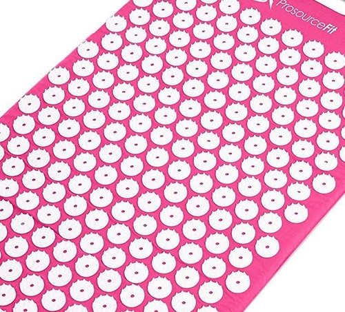 Prosource Acupressure Mat Pillow Back Neck Pain Relief Muscle Relaxation Pink