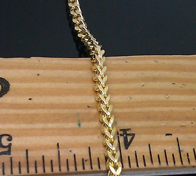 Pre-owned Globalwatches10 Real 10k Yellow Gold Franco Chain 26" Necklace 3.5mm