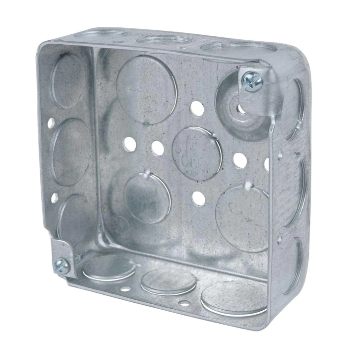 1-Gang 4 in. New Work Metal Electrical Wall Box with Ground Bump, Steel, Durable