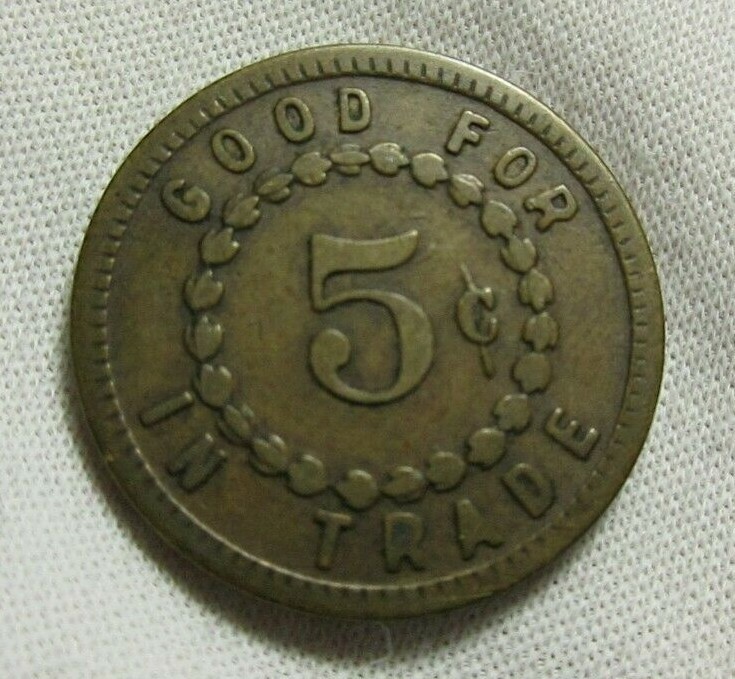 COLLEGE CITY CALIF CALIFORNIA CA ~ E. CRIQUE GF 5 TOKEN ~ HARNESS REPAIR SHOP #2