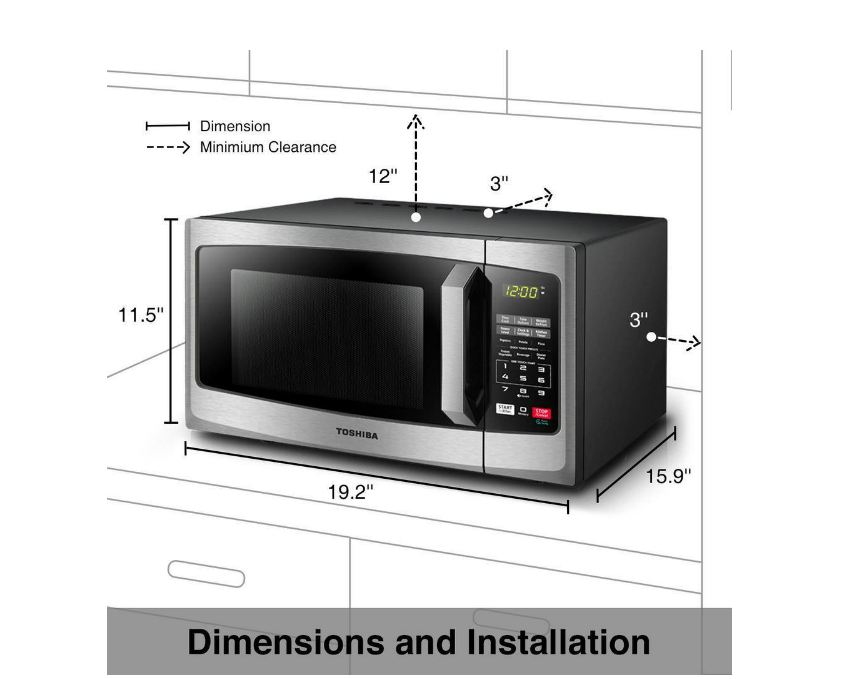 Toshiba 0.9 cu. ft. Stainless Steel Countertop Microwave