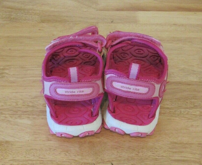 Girls Stride Rite Batagur Pink White Water Sandals Summer Shoes Open Toe Size 4M