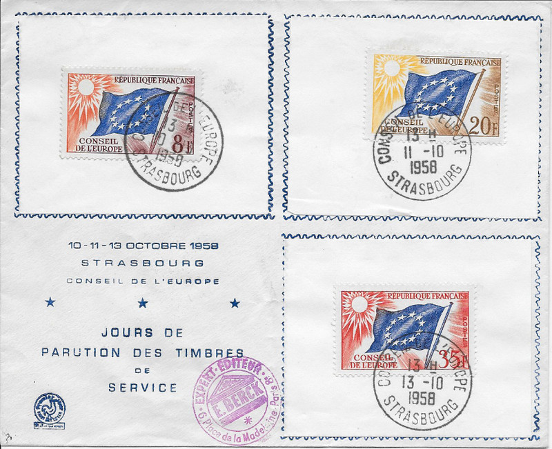 Enveloppe Premier Jour Conseil De L'Europe 1958