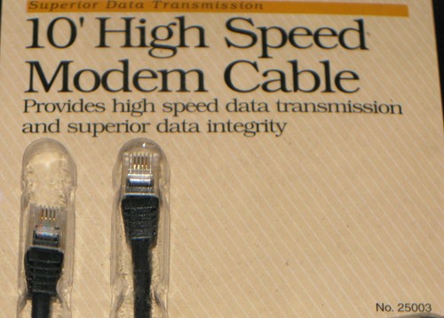 10', 10 FEET HIGH SPEED MODEM CABLE - TRUEDATA - MODEM TO WALL JACK