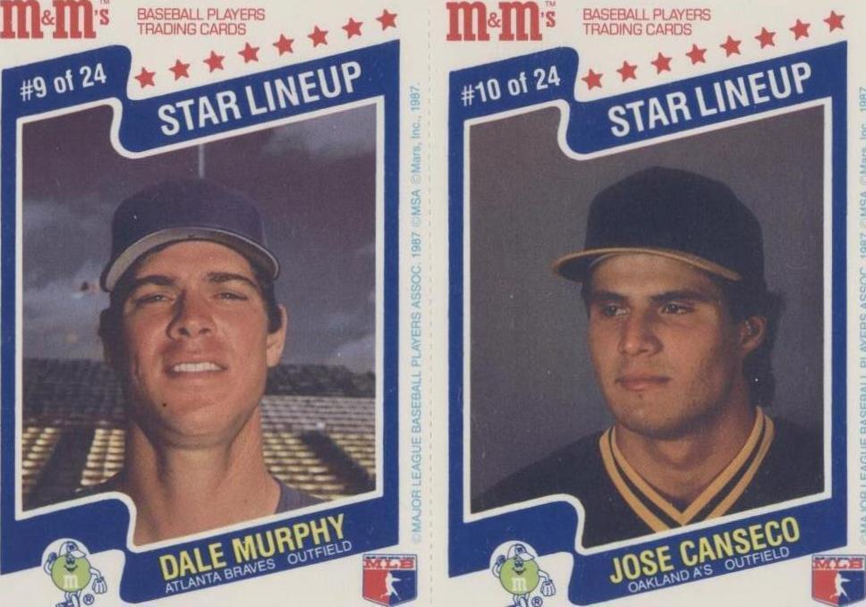 1987 M&M's Star Lineup - Dale Murphy Jose Canseco #9-10
