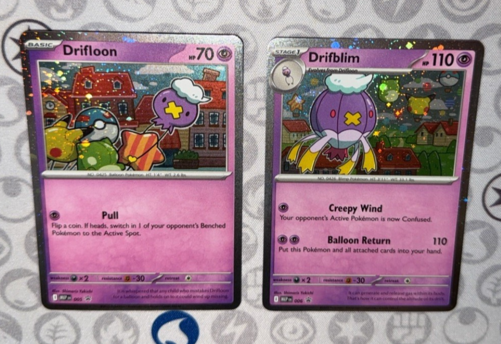 Pokémon TCG Mega Evolutions - Drifloon/Drifblim Promos - Reverse Holo 2-Card Lot