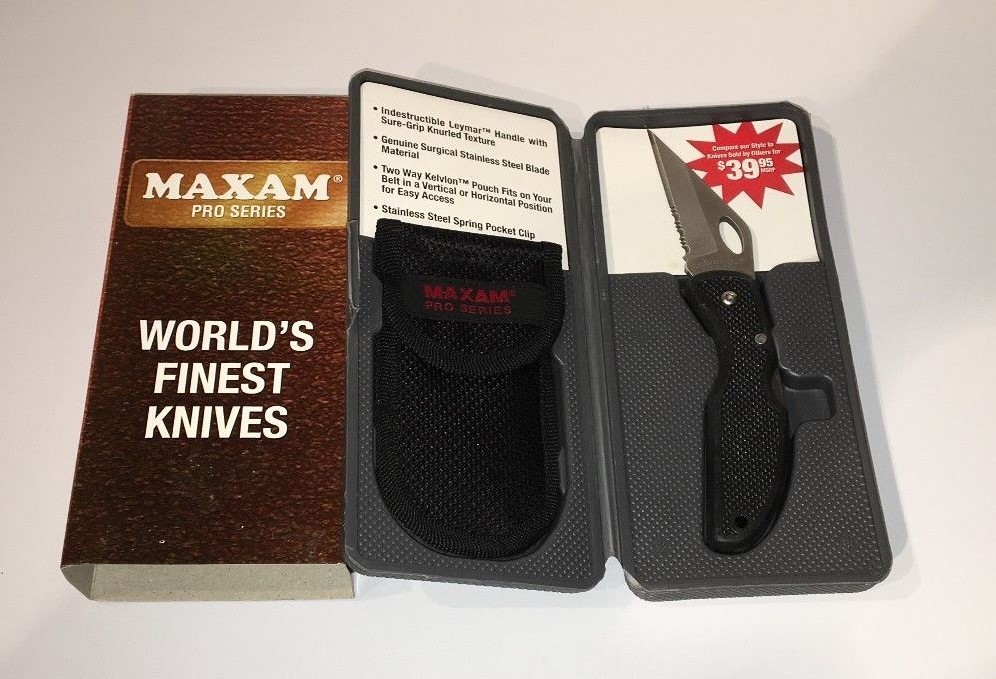 Maxam Pro Series Knife wirh 2 way Pouch in Polybox