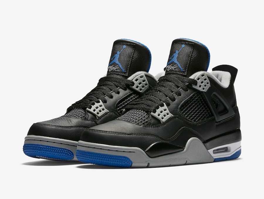 Air Jordan 4 ブラック/グレー/ブルー Nike Air Jordan 4 Retro Alternate Motorsports Size 9.5-11.5