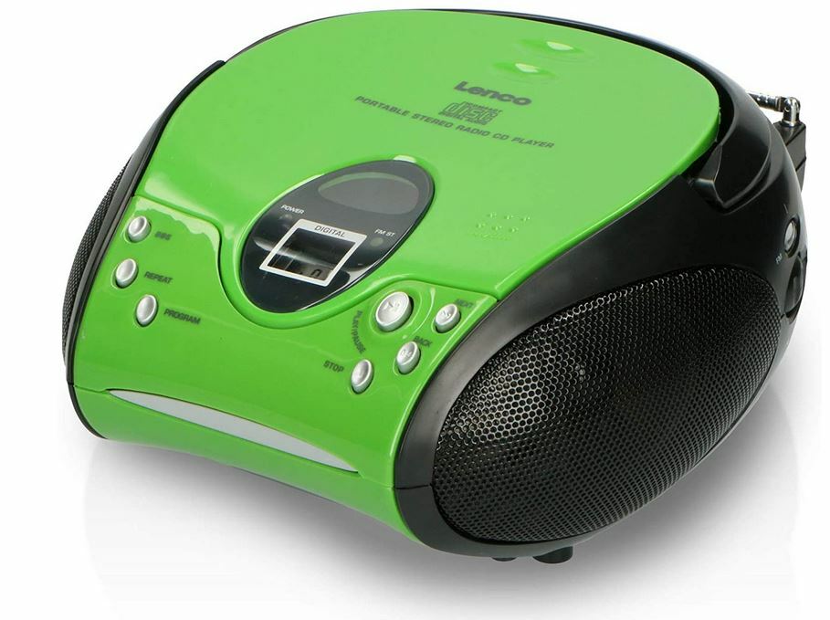 Lenco SCD24 CD-Player für Kinder CD-Radio Stereoanlage Boombox UKW Radio grün