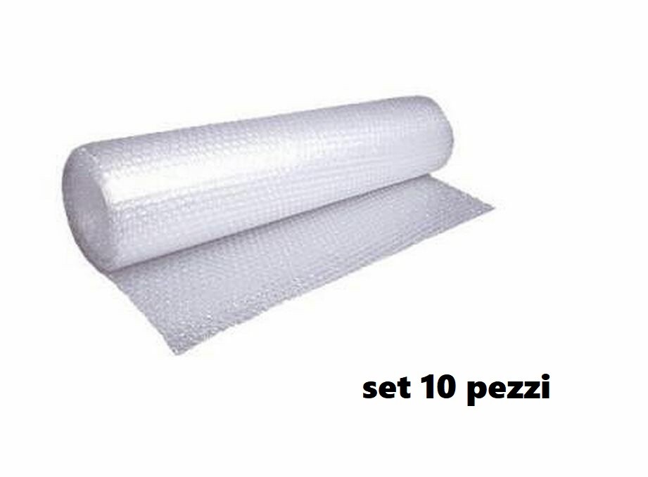 10 Pezzi Pluriball Plastica Mille Bolle Altezza 100cm Lunghezza 10mt Imballaggio