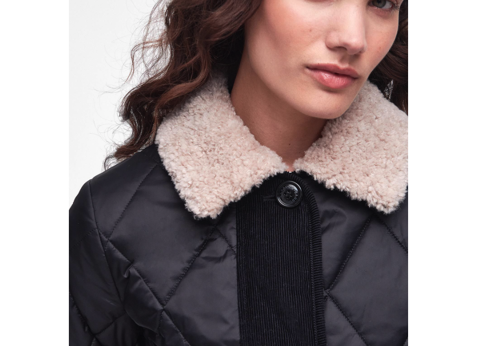 BARBOUR BARBOUR MULGRAVE QUILTED JACKET W/ FAUX SHEARLING TRIM MSRP$480 WARM +ATTRACTIVE