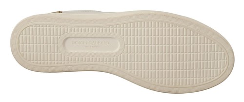 Pre-owned Dolce & Gabbana Dolce&gabbana Women White Sneakers 100% Leather Athletic Trainer Shoes Sz Eur 35