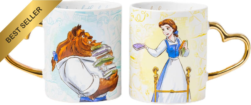 Disney Princess Beauty and the Beast Don'T Mind the Books Gold Heart Shaped Hand